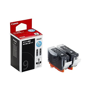（まとめ） キヤノン Canon インクジェットカートリッジ BCI-9BK2P ブラック2個パック【×2セット】