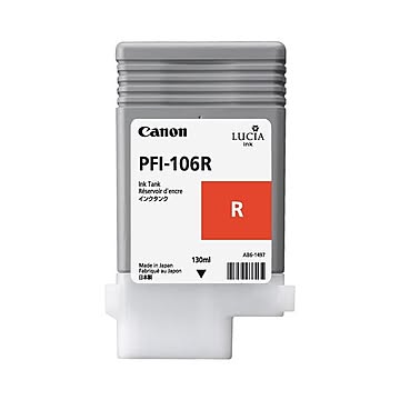（まとめ） キヤノン Canon インクタンク PFI-106 顔料レッド 130ml 6627B001 1個 【×6セット】