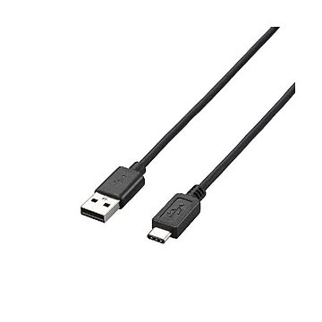 (まとめ)エレコム USB2.0ケーブル(A-TypeC) U2C-AC40BK×2セット