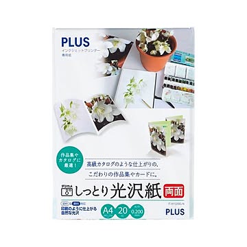 まとめ プラス インクジェットプリンタ専用紙しっとり光沢紙 両面 A4 IT-W122SG-N 1冊20枚 ×5セット