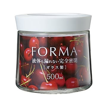 密閉 ガラスポット/保存容器 500ml ホワイト 3個セット アスベル フォルマ 〔キッチン 台所〕