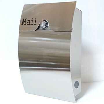 郵便ポスト 郵便受け 錆びにくい メールボックス壁掛けダイヤル錠付きシルバー色 ステンレスポスト pm161(silver)