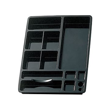 (まとめ) ライオン事務器 デスクイントレーW320×D425×H48mm ブラック CS-58 1個 【×10セット】