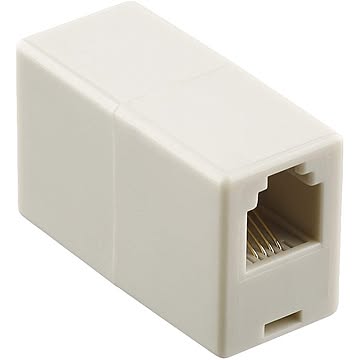 【5個セット】ミヨシ 6極4芯対応電話機コード延長アダプタ ホワイト DA-40/WH-5P