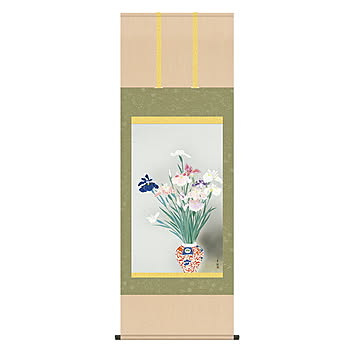 掛け軸 菖蒲 小林古径 54.5x153cm 三幸