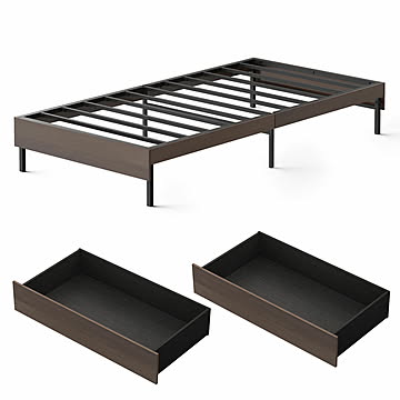 ウッドスチールベッド 引き出しセット シングル SBW01-S／SB-WHK 全2色