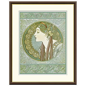 額絵 月桂樹 アルフォンス・ミュシャ 61x49.5cm 三幸