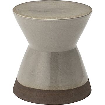 陶器製 オットマン サイドテーブル兼用 スツール グレー 直径30×高さ31cm 屋外使用対応 インテリア家具