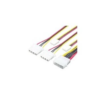 (まとめ)変換名人 4pin電源→4分岐(大2/小2) 4P-B2/S2【×10セット】