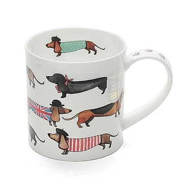 ダヌーン マグ ORKNEY ダックスフンドのファッションショー DASHING DOGS SAUSAGE DOG Dunoon Mug