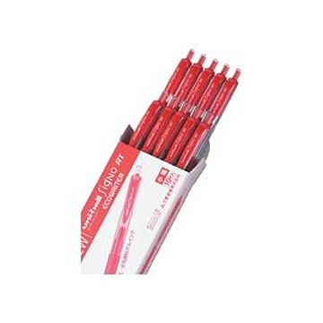 （まとめ） 三菱鉛筆 ゲルインクボールペン ユニボール シグノ RT エコライター 0.5mm 赤 UMN105EW.15 1セット（10本） 【×5セット】