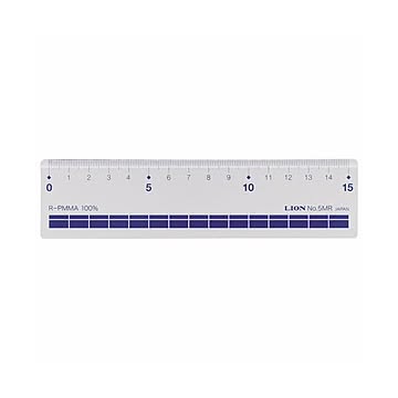 (まとめ) ライオン事務器 再生アクリル直線定規15cm No.5MR 1セット(10本) 【×10セット】