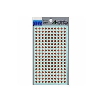 （まとめ） エーワン カラーラベル 丸型5mm径 07067 茶 1P9シート（1800片）入 【×10セット】