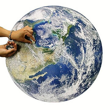 玩具 ジグソーパズル 地球 1000ピース 地球儀 アース earth パズル 青い 蒼 空 陸 地上 海 地球円形パズル 雑貨 知的チャレンジゲーム 教育 ゲーム 知育