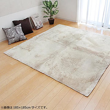イケヒコ・コーポレーション シャギー調ラグ ラルジュ 約200×300cm アイボリー