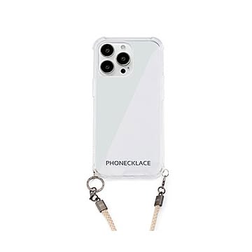 PHONECKLACE ロープショルダーストラップ付きクリアケース for iPhone 13 Pro ベージュ PN21604i13PBG
