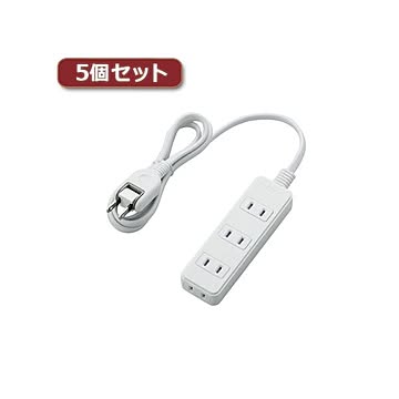 5個セットエレコム 電源タップ（雷ガード・ほこりシャッター） T-KST02-22410WH T-KST02-22410WHX5