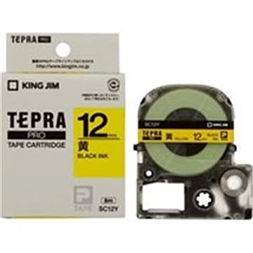 キングジム PROテープ SC12Y-20 黄に黒字 12mm 20個