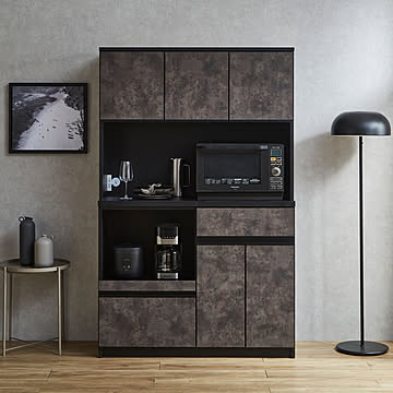 KAGUCOCO 食器棚 レンジ台 キッチンボード レンジボード ナポリ120 幅