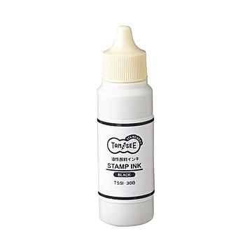 (まとめ) TANOSEE スタンプ台専用補充インキ 30ml 黒 1個  【×30セット】