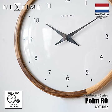 NEXTIME ネクスタイム PastPresent Series Point RO ポイント ラウンド (掛時計/スイープムーブメント) NXT-J032 掛け時計 壁掛け時計 スイープセコンド