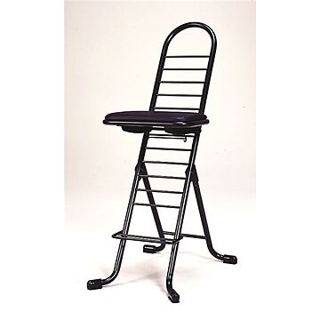 プロワークチェア 折りたたみ椅子 ブラック×ブラック 日本製 スチールパイプ SH83〜33cm