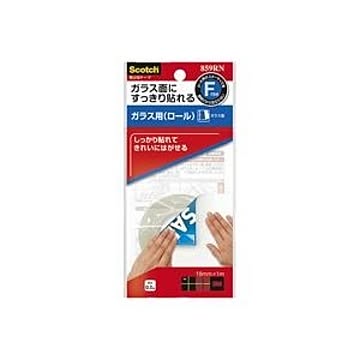 （まとめ）スリーエム 3M 掲示用ロールテープ ガラス用 859RN 透明【×10セット】