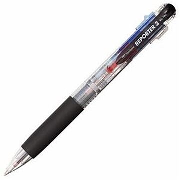 （まとめ） トンボ鉛筆 3色油性ボールペン リポーター3 0.7mm （軸色 透明） BC-TRC20 1本 【×20セット】