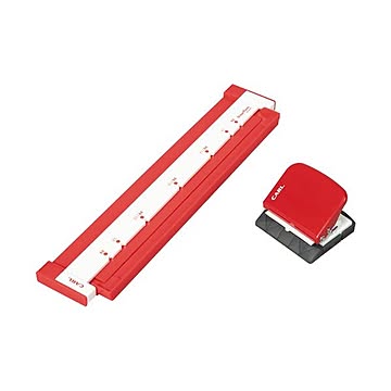 （まとめ）カール事務器 ゲージパンチ レッド GP-2630-R 1台【×2セット】