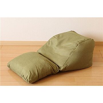 日本製 撥水 抗菌 チップウレタン 低反発 テレビ枕 寝そべりクッション 44×90×26cm グリーン