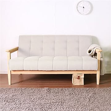レトロ ソファー 【2人掛け】 135×73×70(40)cm 木製 肘付き 脚付き 組立品 〔リビング ダイニング〕