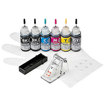 サンワサプライ 詰め替えインクBCI-370PGBK・371BK・C・M・Y・GY用 INK-C371S30S6 管理No. 4969887893128