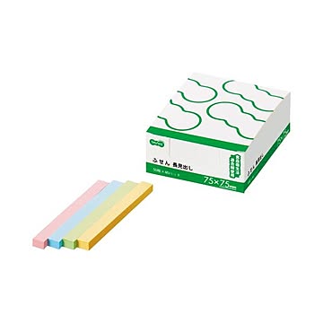 (まとめ) TANOSEE ふせん 長見出し 75×7.5mm 4色 1パック（40冊） 【×10セット】