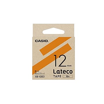 （まとめ） カシオ ラベルライター Lateco 詰め替え用テープ 12mm オレンジテープ 黒文字 【×5セット】