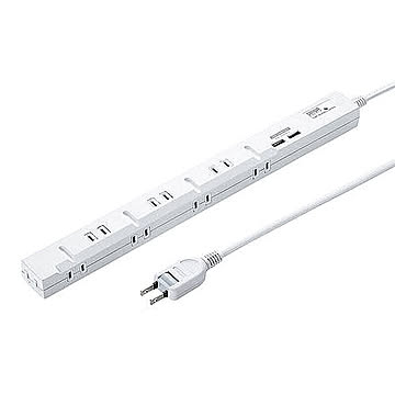 サンワサプライ スリムタップUSB充電機能付き TAP-SLIM8U-3 管理No. 4969887824375