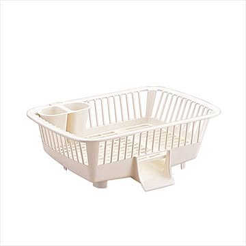 水切りラック/キッチン用品 箸立て付き 『ウォータースルーバスケット』