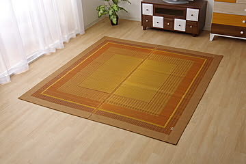 ランクス 国産 い草 ラグカーペット 約140×200cm ベージュ