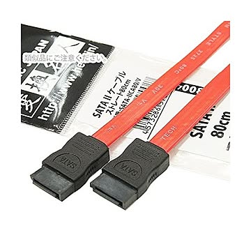 (まとめ)変換名人 SATA 2 ケーブル ストレート80cm SATA-IICA80/V×10セット