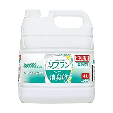 （まとめ）ライオン ソフラン プレミアム消臭 フレッシュグリーンアロマの香り 業務用 4L 1本 【×5セット】