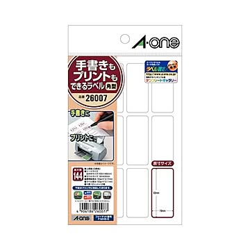 （まとめ） エーワン 手書きもプリントもできるラベルはがきサイズ 角型12面 19×43mm 26007 1冊（12シート） ×30セット