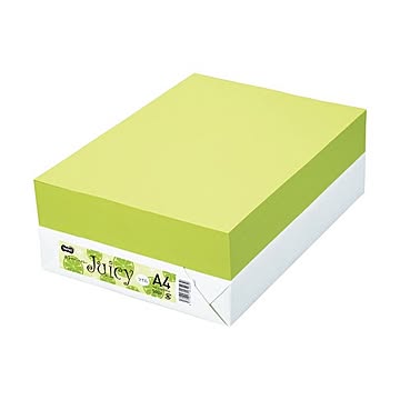 TANOSEE カラーペーパー Juicy ライム A4 500枚 【×10セット】