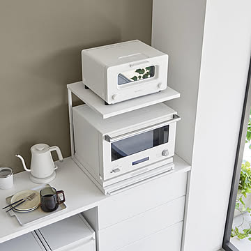 山崎実業 スライドテーブル付きキッチン家電下ラック タワー 2段 tower