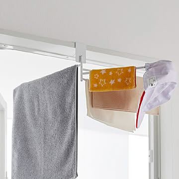 山崎実業 360度回転できる室内物干しタオルハンガー タワー tower