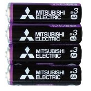 三菱 黒マンガン乾電池単3(4本入)R6PUE/4S 36-358 【10個セット】