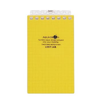 （まとめ） リヒトラブ AQUA DROPsツイストノート（メモサイズ） 125×72mm 8穴 5mm方眼罫 黄 40枚 N-1661-5 1冊 ×30セット