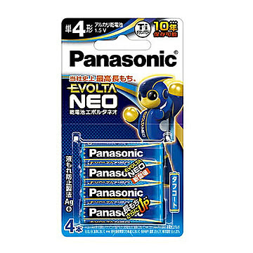 パナソニック Panasonic EVOLTA NEO エボルタネオ 単4形アルカリ乾電池 4本パック 日本製 LR03NJ/4B 台風 防災グッズ 管理No. 4549077898999