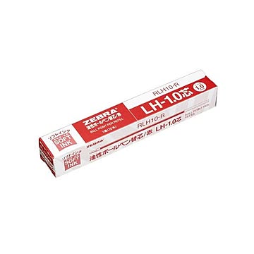 (まとめ）ゼブラ ボールペン替芯 RLH10-R 1.0mm 赤 10本×10セット