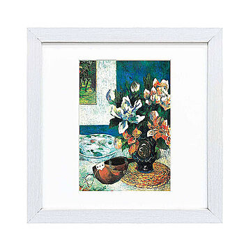 Paul Gauguin（ポール ゴーギャン） マンドリンと花 アートポスター（フレーム付き） m11509