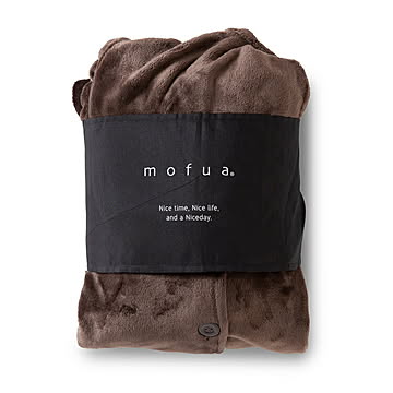 mofua プレミアムマイクロファイバー 着る毛布 フード付 (FJ) Mサイズ ブラウン