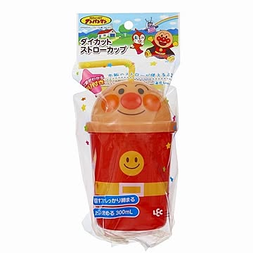 (まとめ) レック アンパンマン ダイカットストローカップ 300ml A00130 【3個セット】